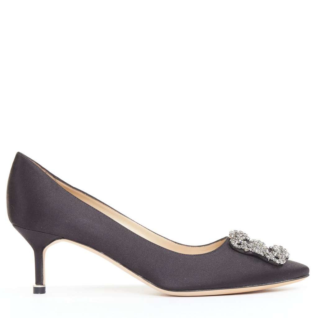 Manolo Blahnik Hangisi 70 Black Silk Very good condition - Inside View
