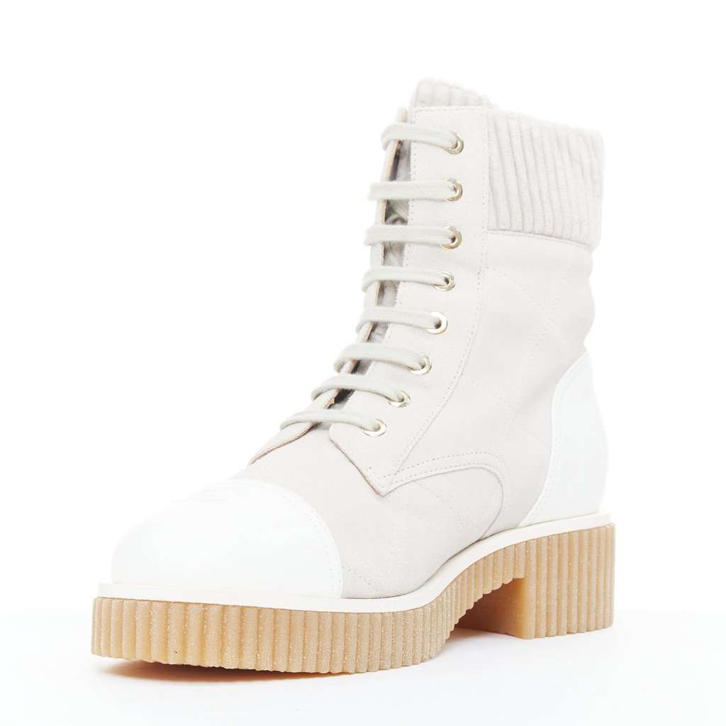 Chanel Grey Suede Boots Grey Suede Very good condition - Box View