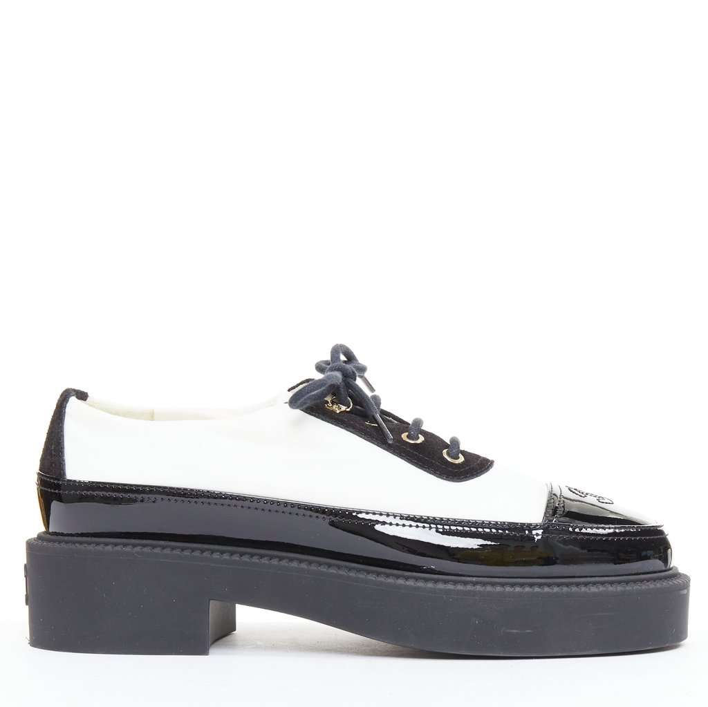 Chanel Black Polyester Lace ups Black Polyester Very good condition - Front View