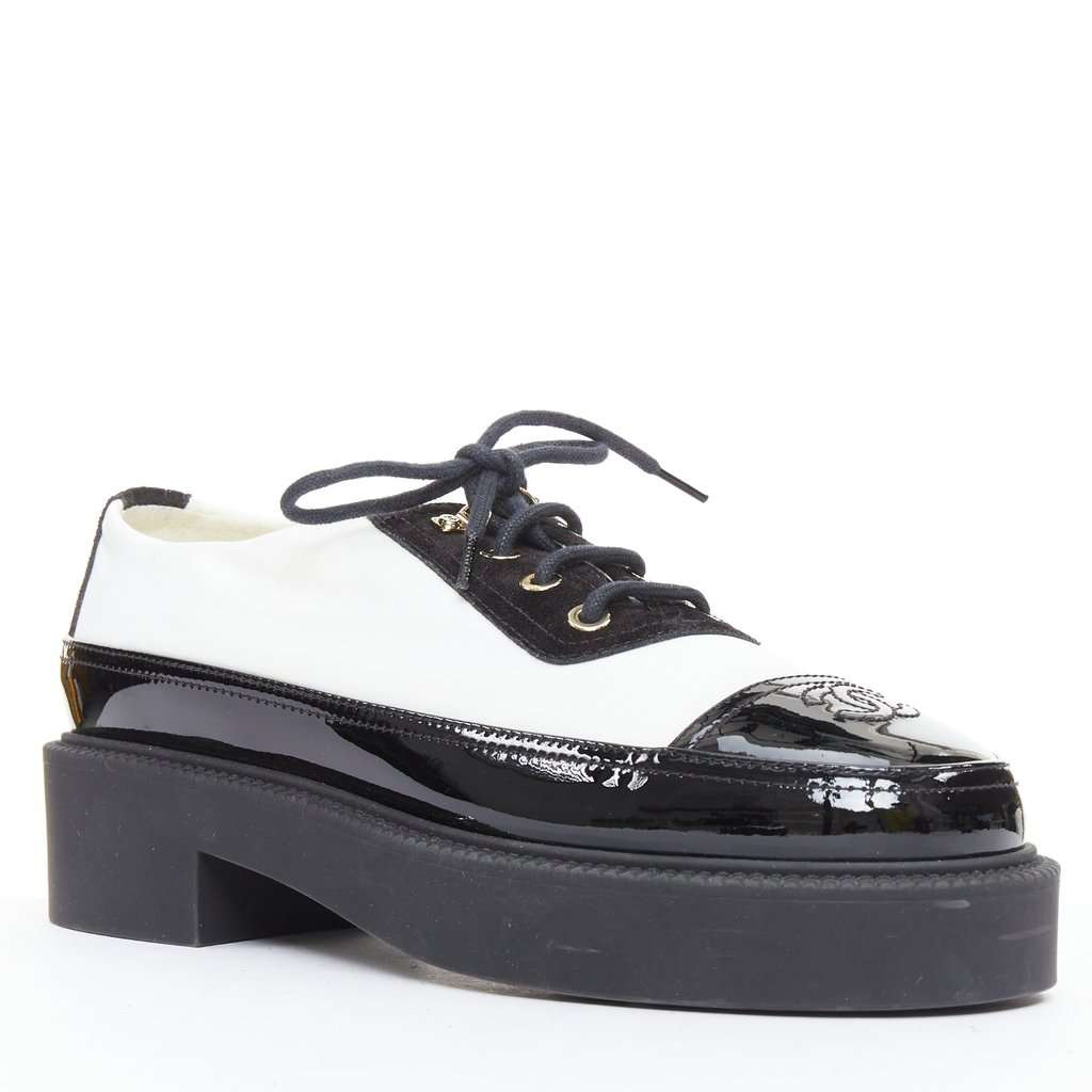 Chanel Black Polyester Lace ups Black Polyester Very good condition - Inside View
