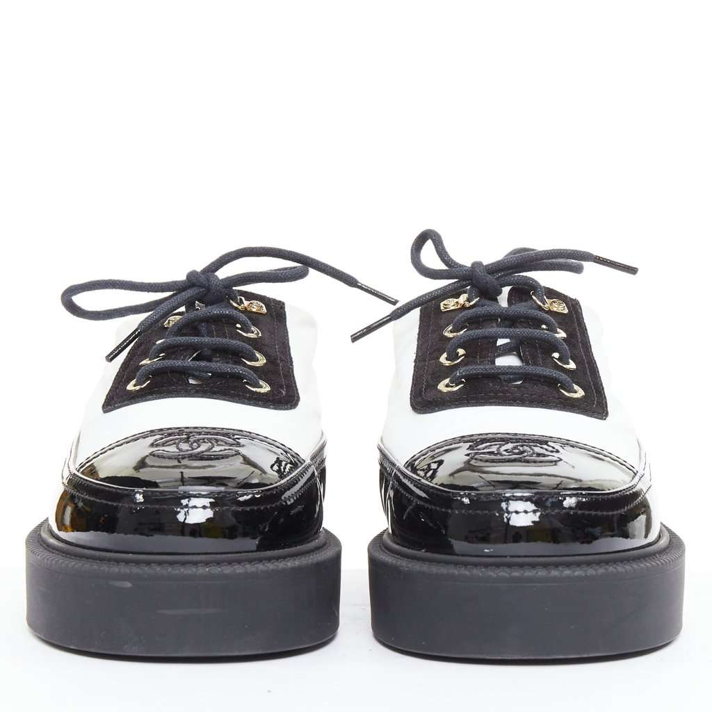 Chanel Black Polyester Lace ups Black Polyester Very good condition - Model View