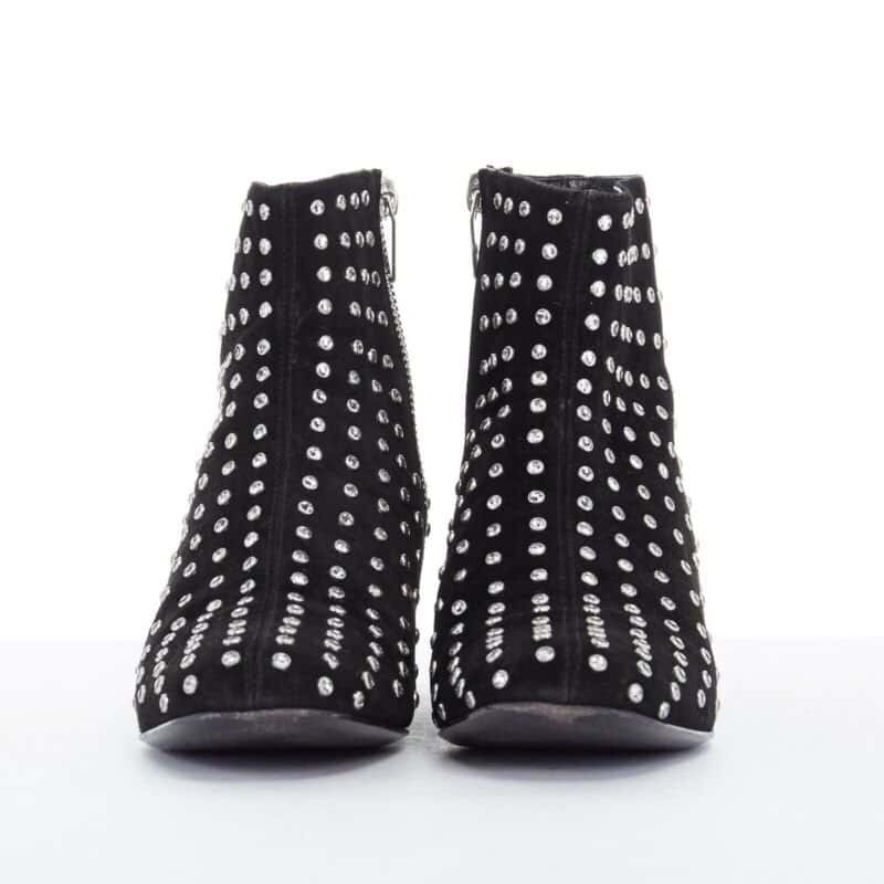 Saint Laurent Strass Embellished Boots Black Suede Very good condition - Inside View