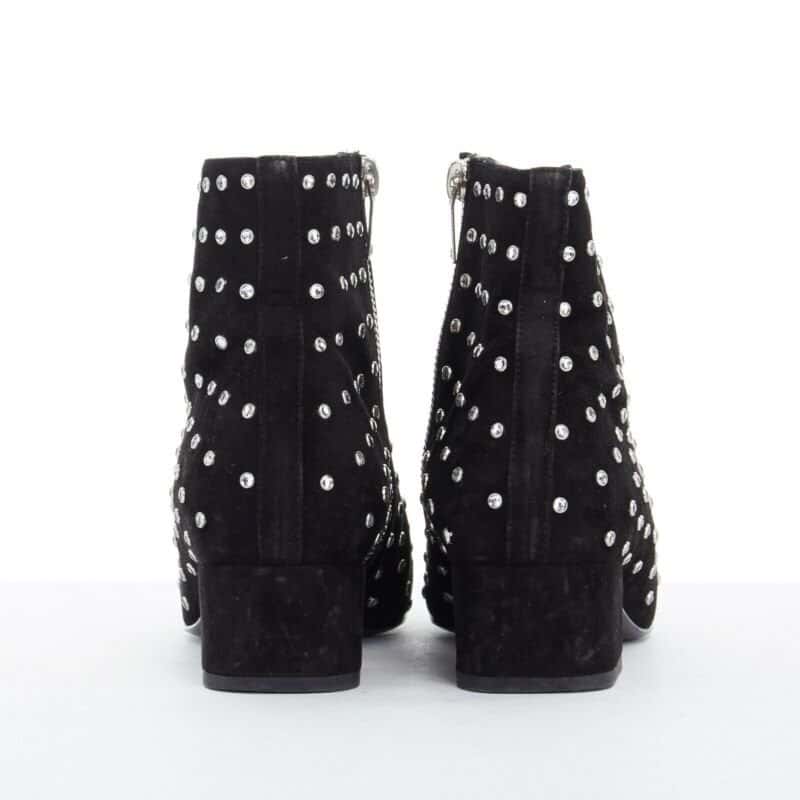 Saint Laurent Strass Embellished Boots Black Suede Very good condition - Box View
