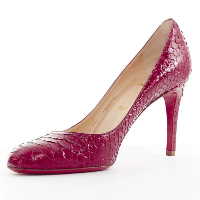 Christian Louboutin Glossy Round Pumps Red Leather Very good condition - Model View