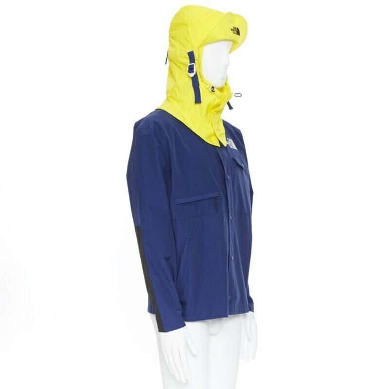 The North Face Blue Duty Jacket Blue Cotton Never worn, with tag - Model View