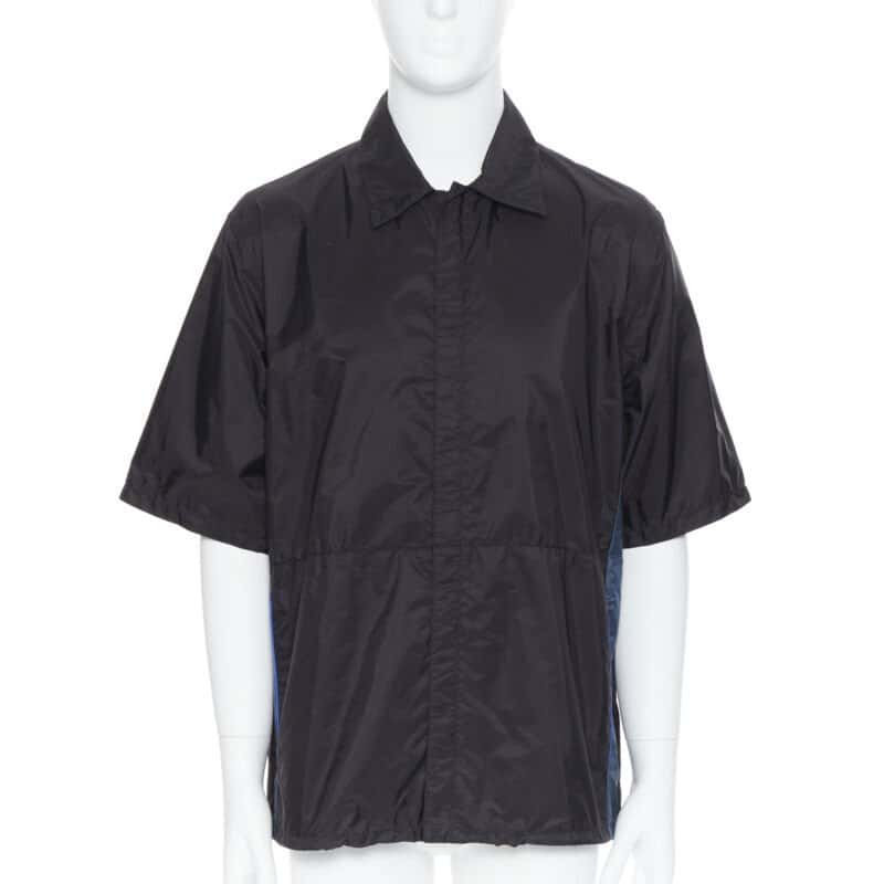 Prada Stripe Boxy Shirt Black Never worn, with tag - Front View