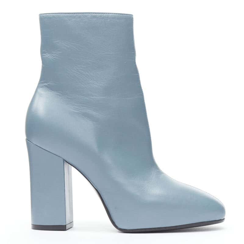 Dries Van Noten Floral paint bootie Blue Leather Very good condition - Inside View