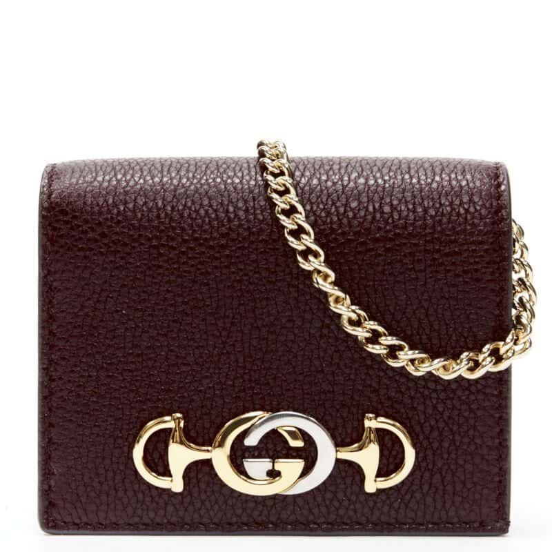 Gucci Burgundy Leather Wallet Burgundy Leather Never worn, with tag - Front View