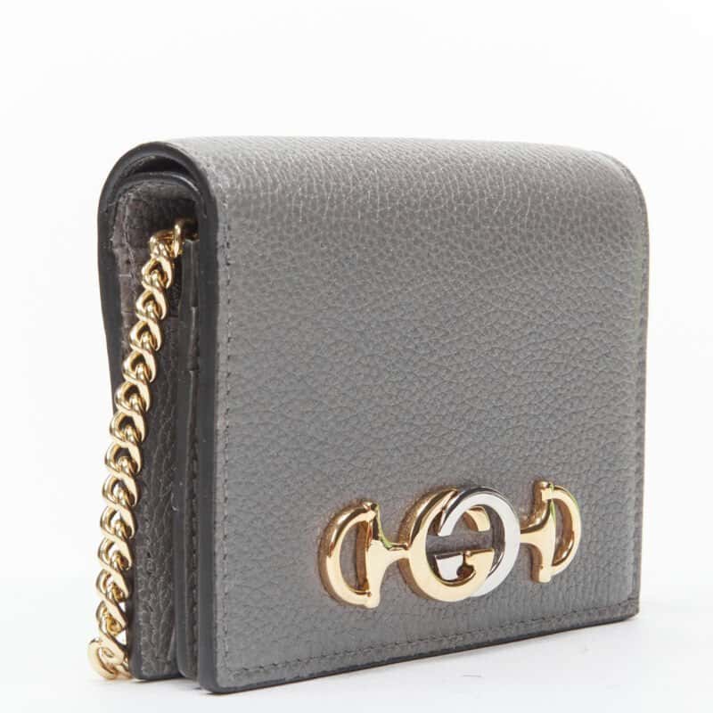 Gucci Grey Leather Wallet Grey Leather Never worn, with tag - Inside View