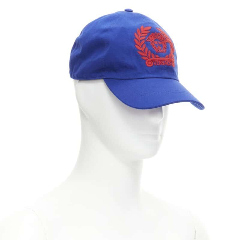 Versace Vintage Medusa Hat Blue Cotton Never worn, with tag - Inside View