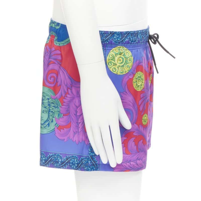 Versace Garden Swim Shorts Blue Polyester Never worn, with tag - Model View
