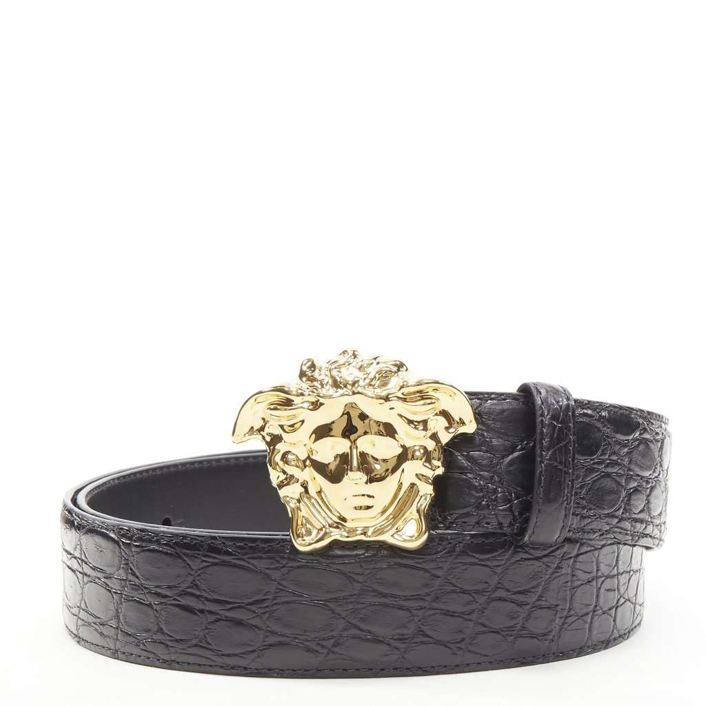 Versace DCU4140 DFCG D41OH Black Leather Never worn, with tag - Front View