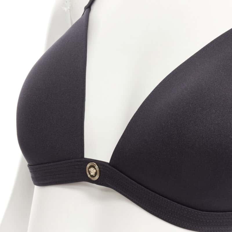 Versace Medusa Bikini Top Black Polyester Never worn, with tag - Back View