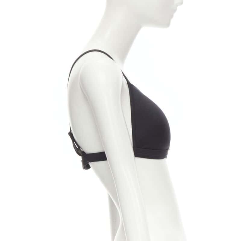 Versace Medusa Bikini Top Black Polyester Never worn, with tag - Model View
