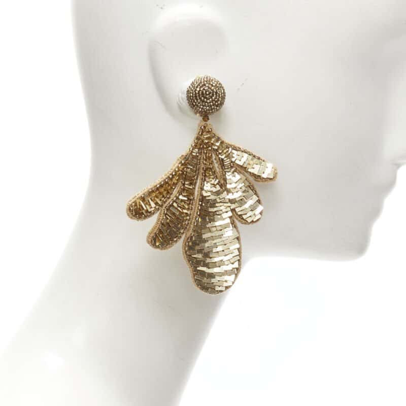 Oscar De La Renta Double Hoop Earrings Gold Never worn - Inside View