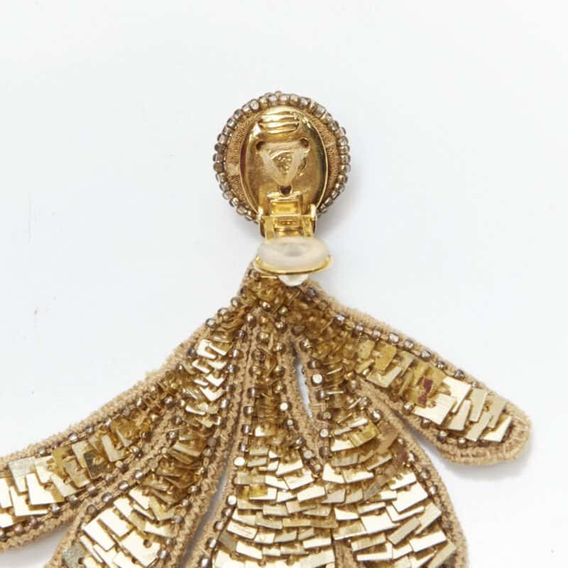 Oscar De La Renta Double Hoop Earrings Gold Never worn - Box View