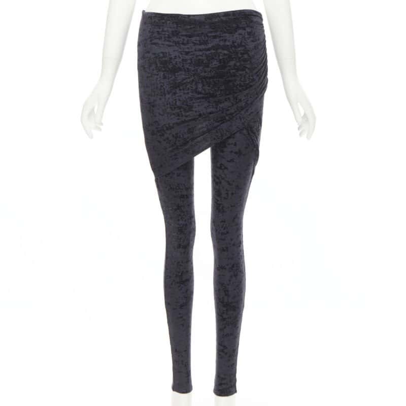 Balenciaga Velvet Draped Leggings Black Velvet Never worn, with tag - Inside View