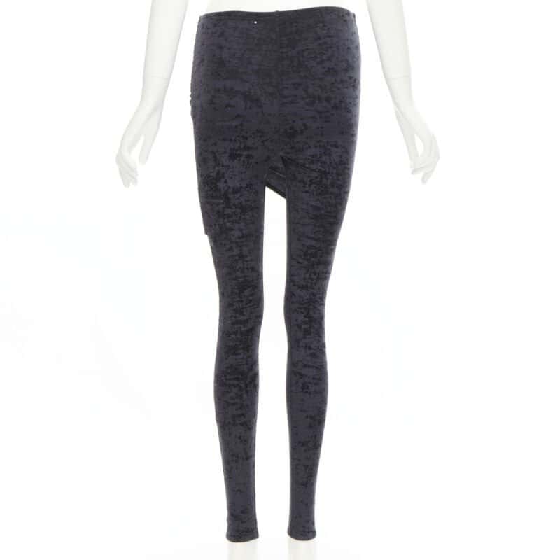 Balenciaga Velvet Draped Leggings Black Velvet Never worn, with tag - Box View