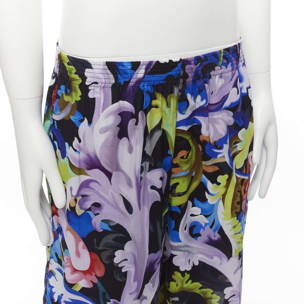 Versace Baroque Wide Shorts MultiColor Viscose Never worn, with tag - Back View
