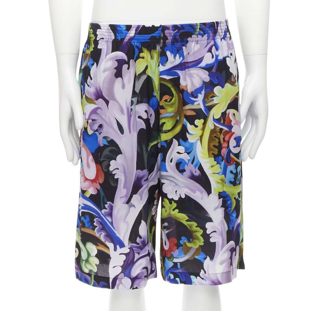 Versace Colorful Baroque Shorts MultiColor Viscose Never worn, with tag - Front View