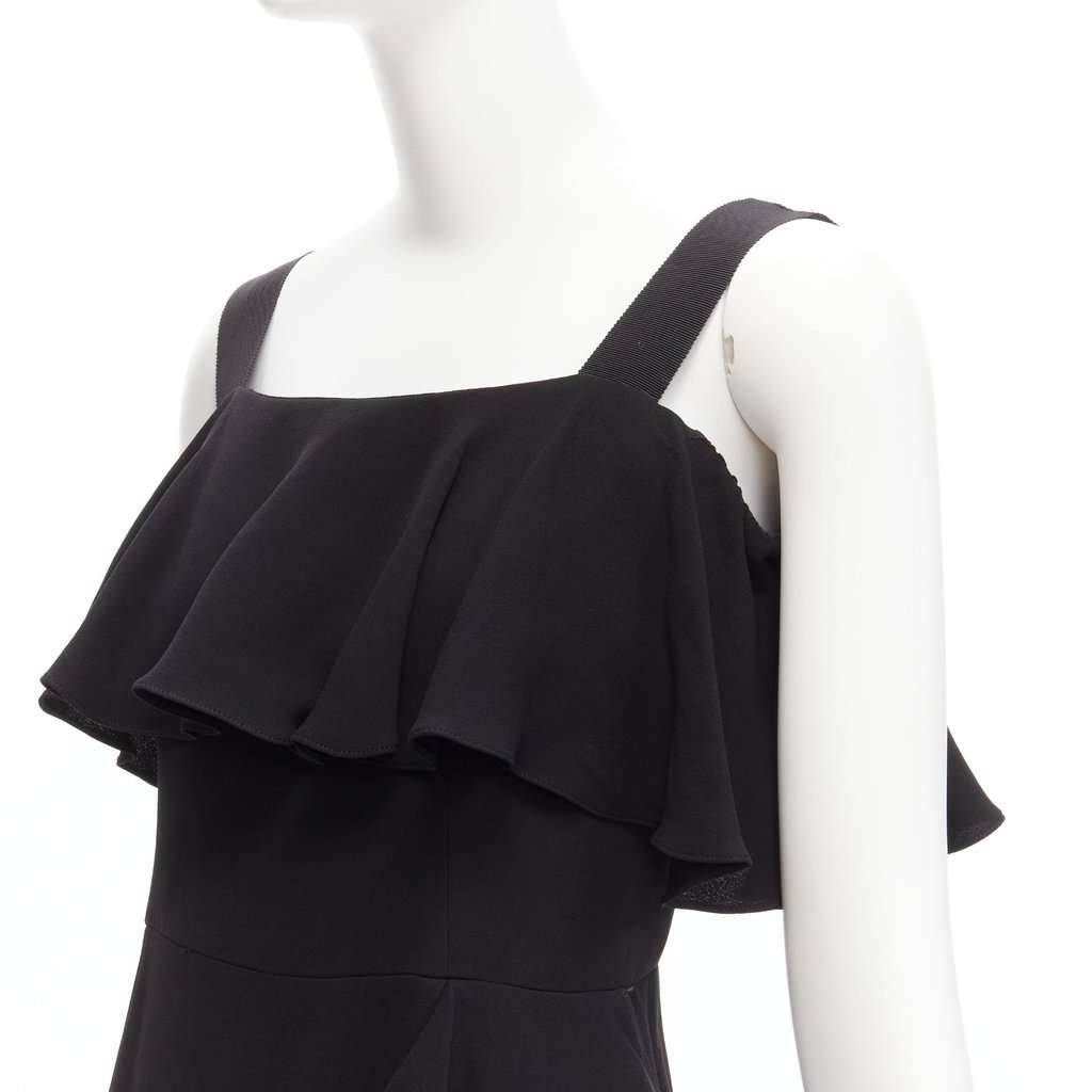 Alexander McQueen Flutter Cocktail Dress Black Silk Very good condition - Back View