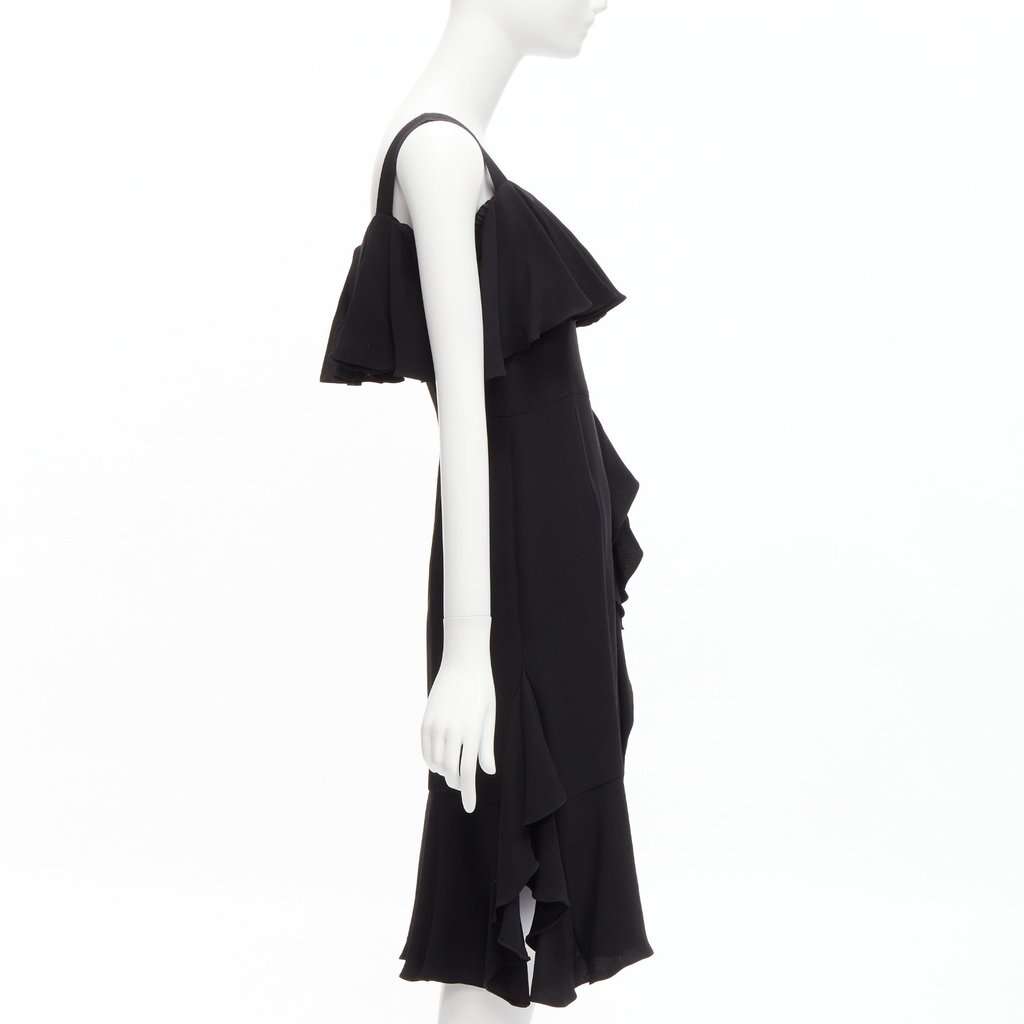 Alexander McQueen Flutter Cocktail Dress Black Silk Very good condition - Model View