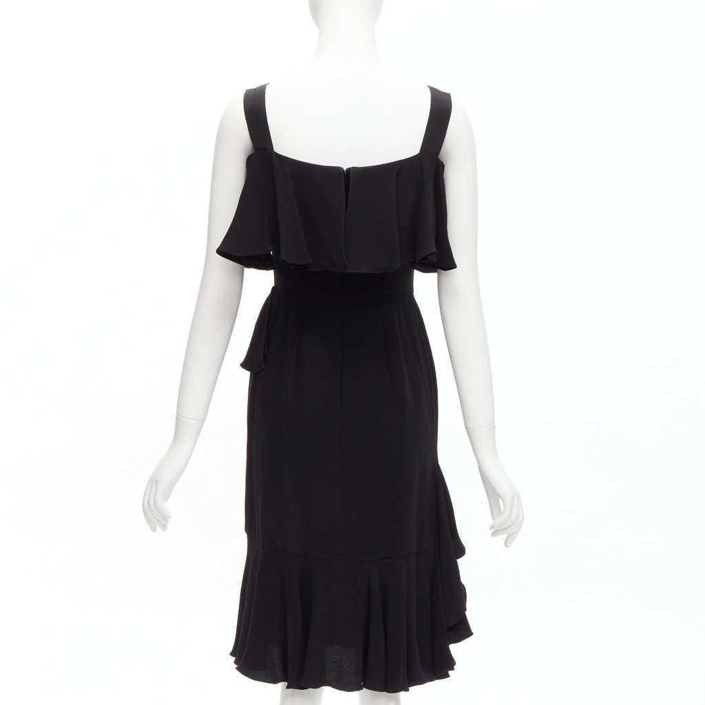 Alexander McQueen Flutter Cocktail Dress Black Silk Very good condition - Box View
