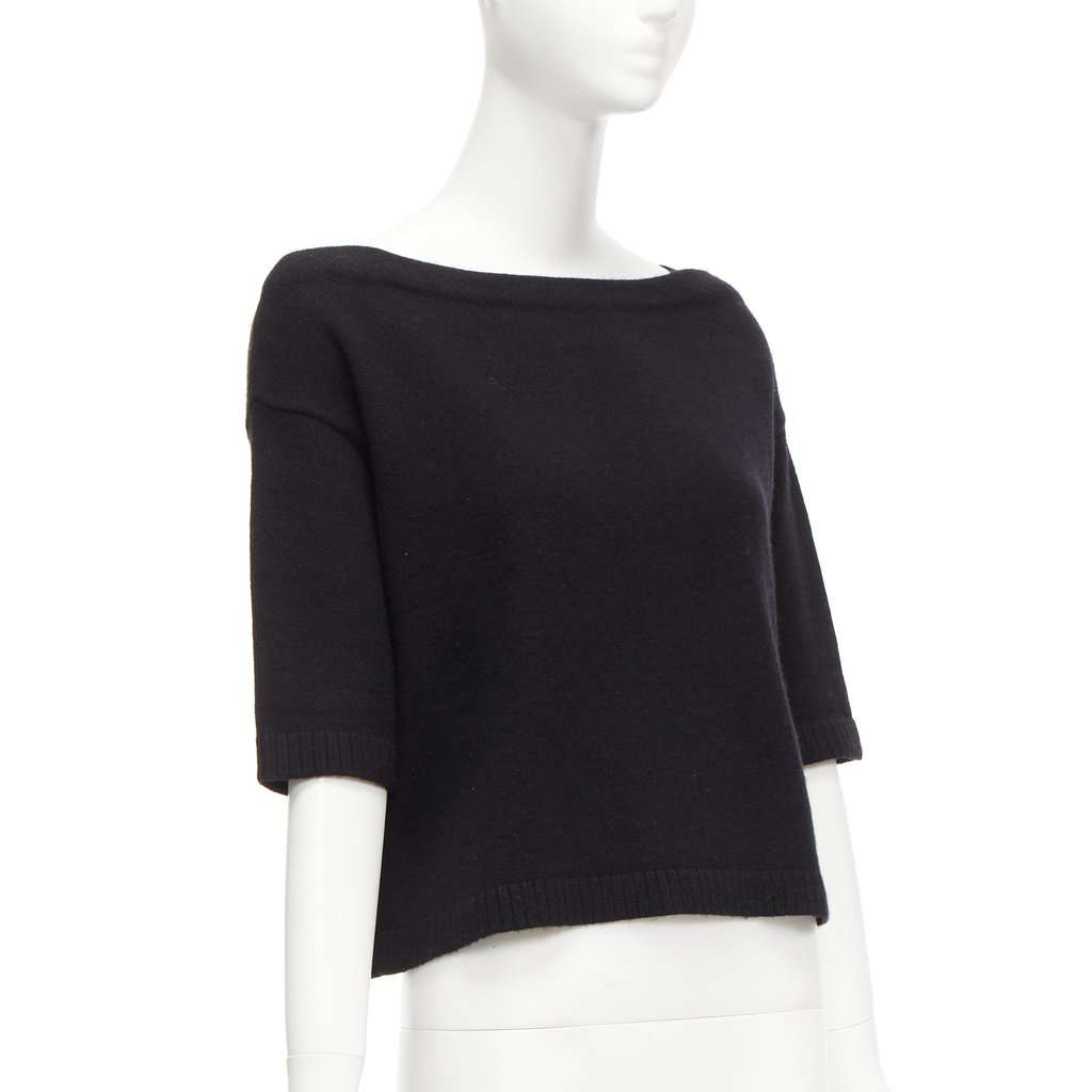 Valentino Garavani Bateau Neck Sweater Black Cashmere Never worn - Inside View