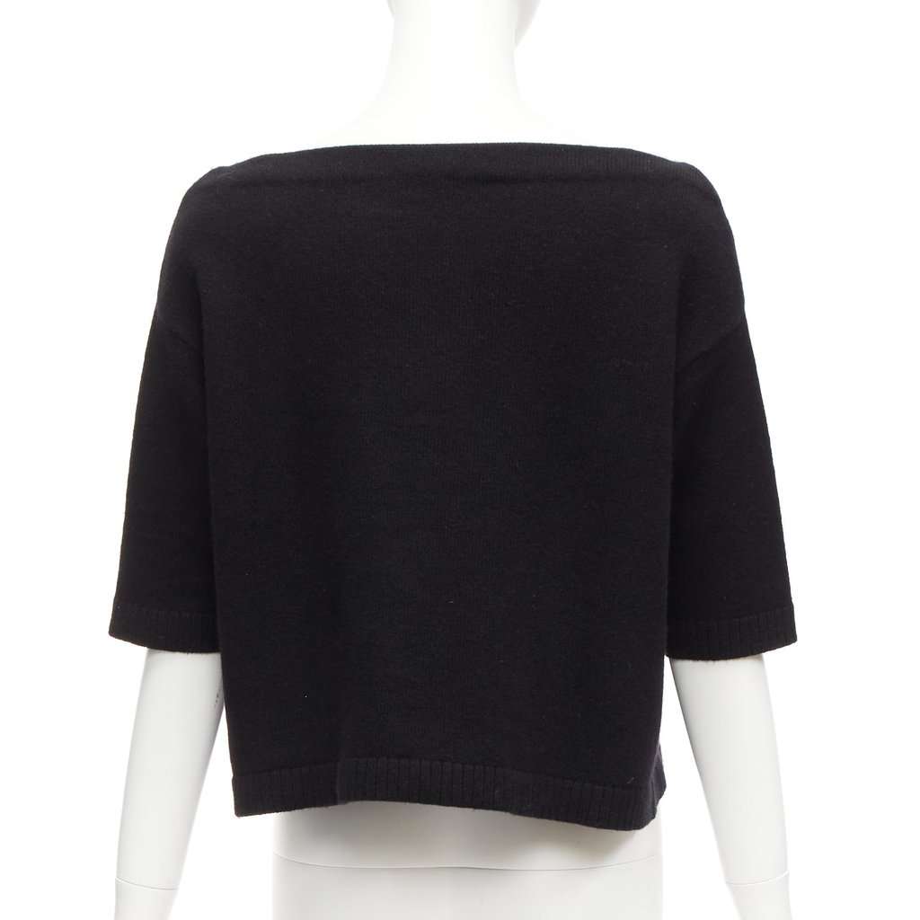 Valentino Garavani Bateau Neck Sweater Black Cashmere Never worn - Box View