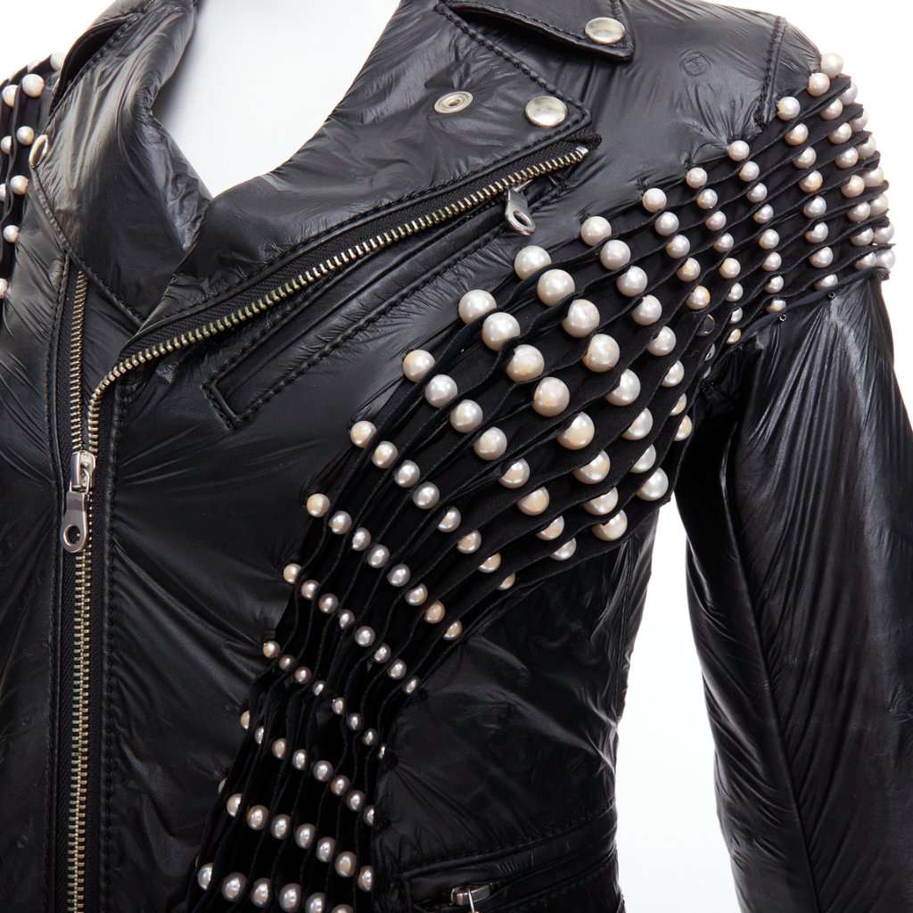 Noir Kei Ninomiya Black Pearl Crop Jacket Black Fair condition - Back View