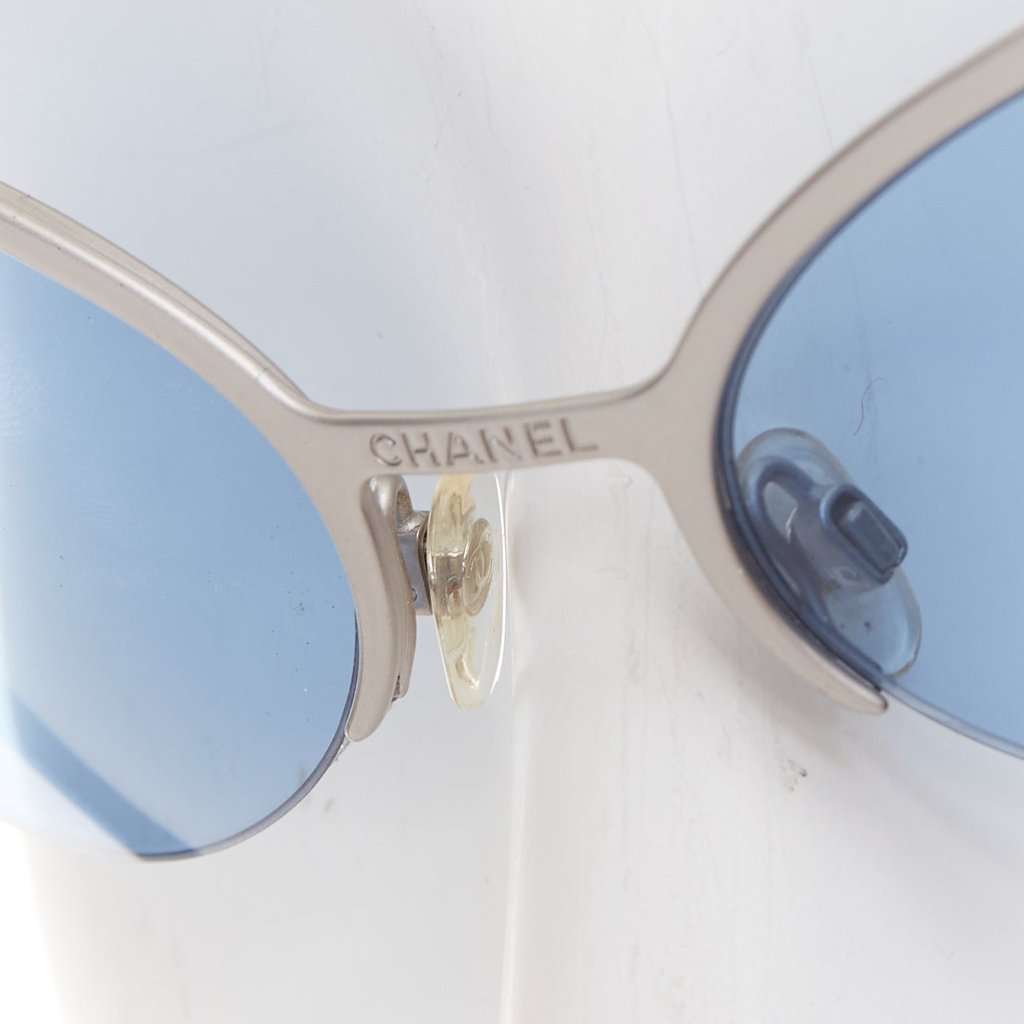 Chanel Blue Metal Sunglasses Blue Metal Fair condition - Back View