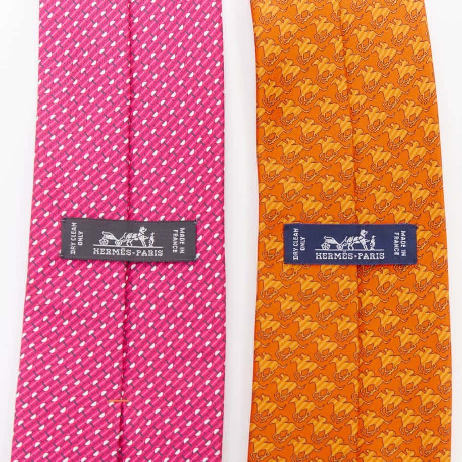 Hermès Orange Silk Ties Orange Silk Very good condition - Back View
