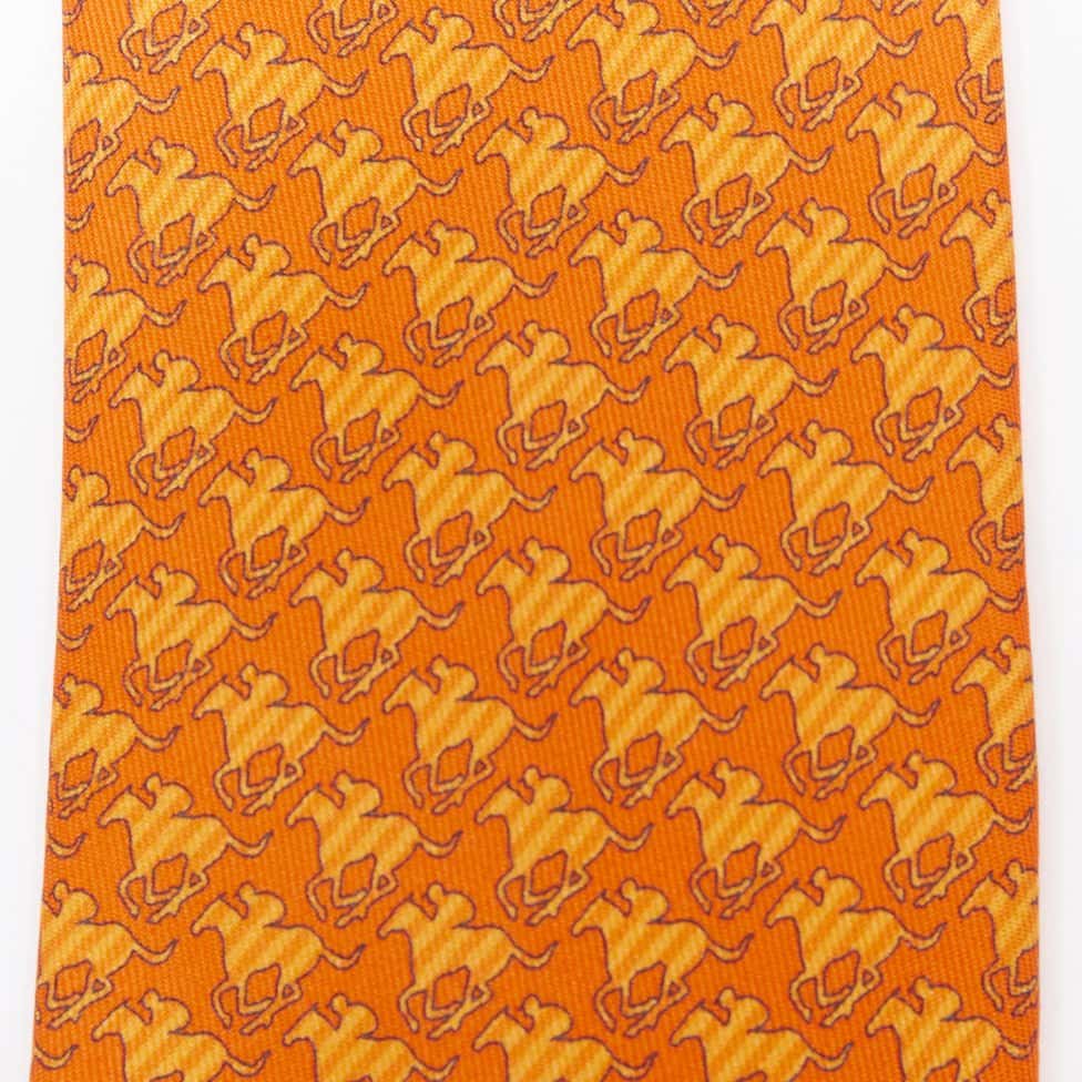 Hermès Orange Silk Ties Orange Silk Very good condition - Model View