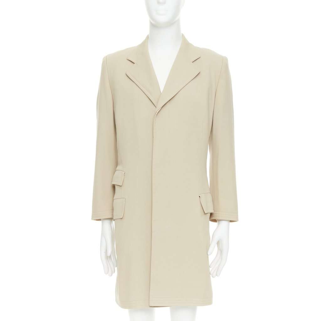 Hermès Beige Wool Coat Beige Wool Fair condition - Front View
