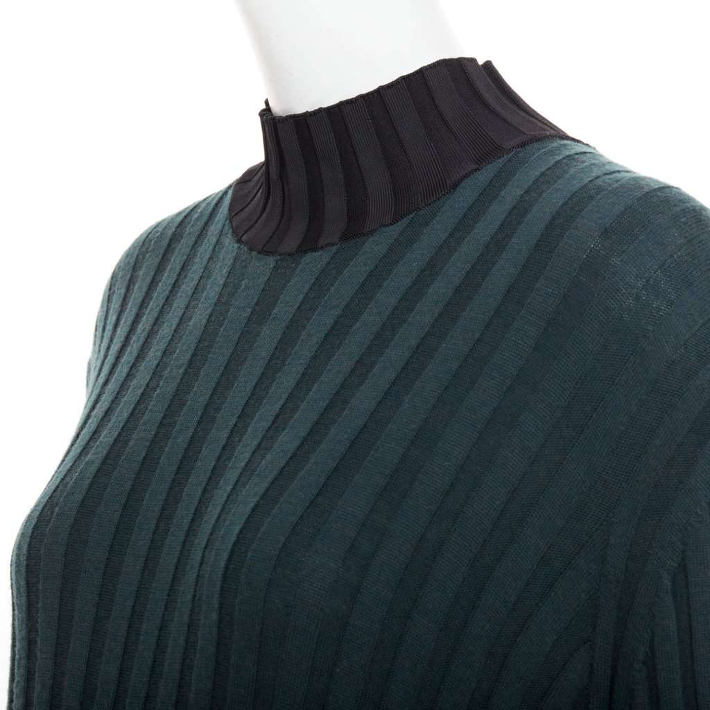 Celine Green Wool Dress Green Wool Very good condition - Back View
