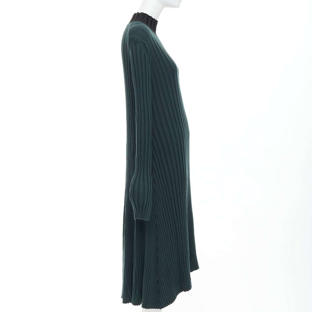 Celine Green Wool Dress Green Wool Very good condition - Model View