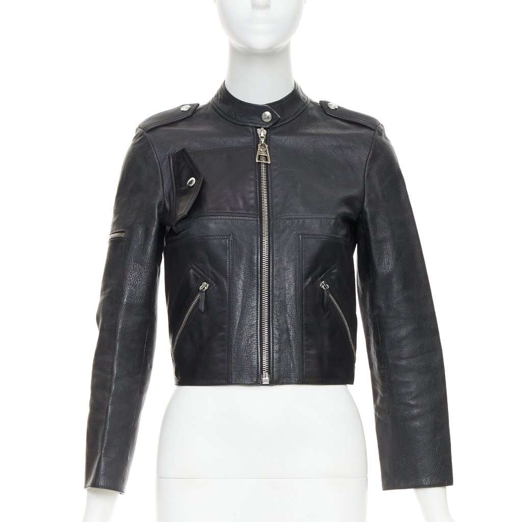 Louis Vuitton Black Leather Leather Jacket Black Leather Fair condition - Front View
