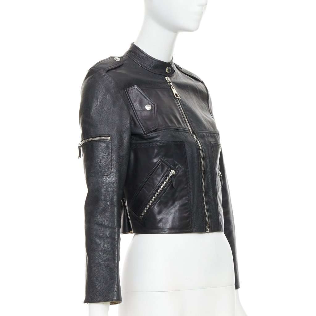 Louis Vuitton Black Leather Leather Jacket Black Leather Fair condition - Model View