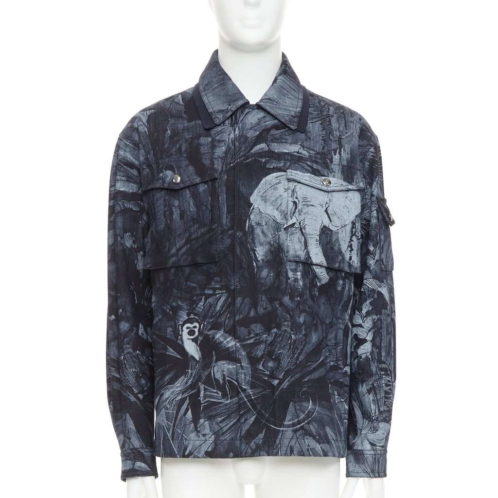 Valentino Navy Cotton Jacket Navy Cotton Very good condition - Front View