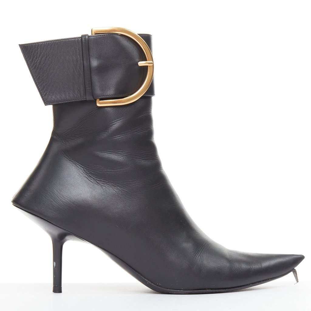 Balenciaga Essex 80mm Black Leather Fair condition - Front View