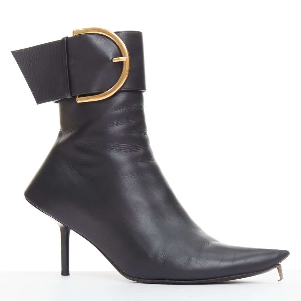 Balenciaga Essex 80mm Black Leather Fair condition - Back View