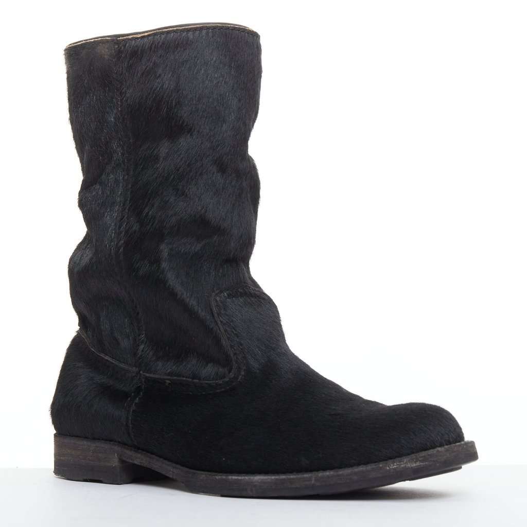 Junya Watanabe Black Leather Boots Black Leather Good condition - Back View
