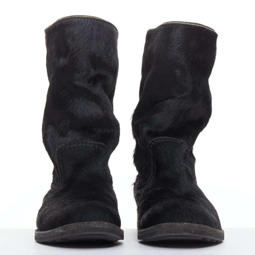 Junya Watanabe Black Leather Boots Black Leather Good condition - Inside View