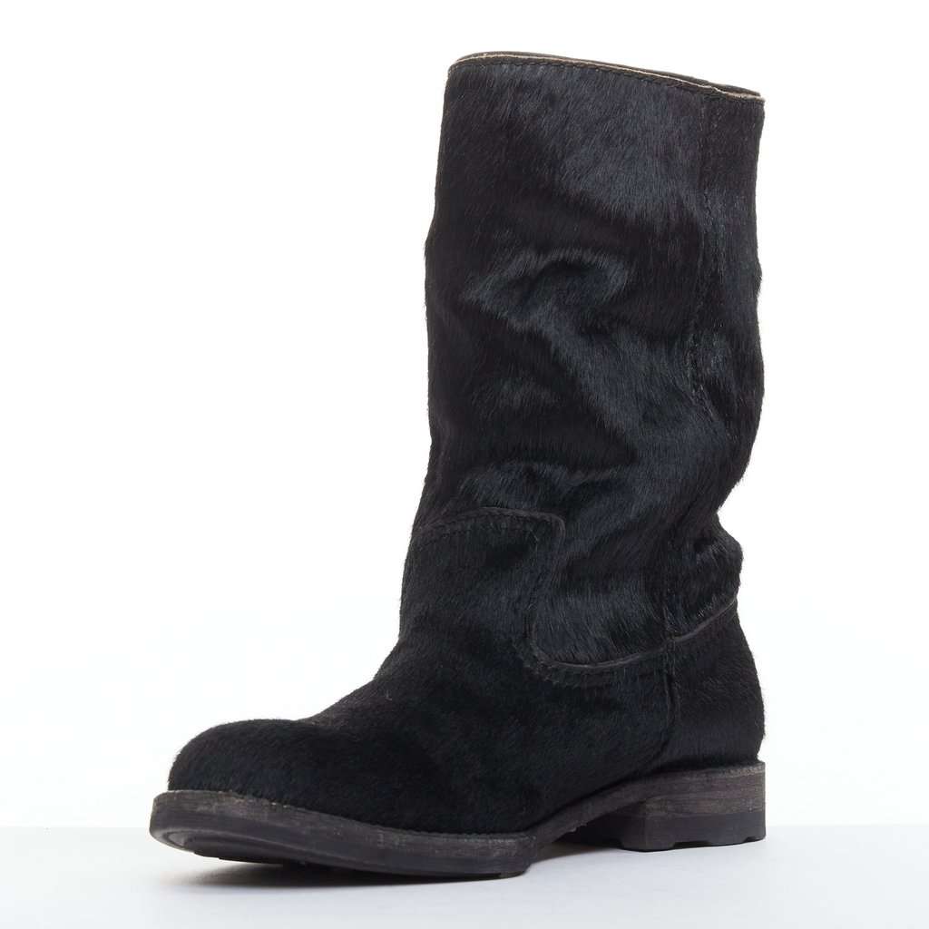 Junya Watanabe Black Leather Boots Black Leather Good condition - Model View