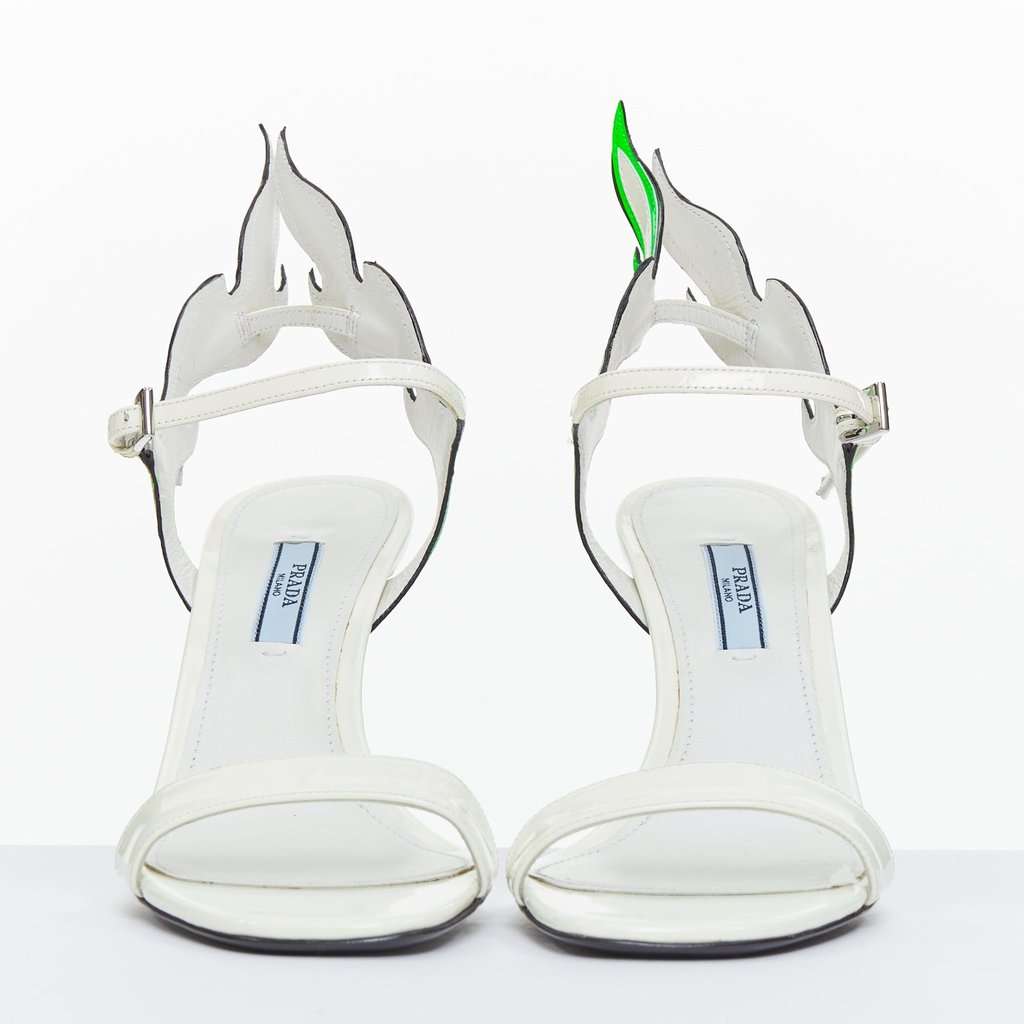 Prada White Leather Heels White Leather Never worn - Inside View