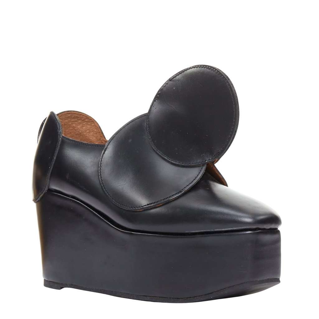 Junya Watanabe Black Leather Lace ups Black Leather Fair condition - Front View