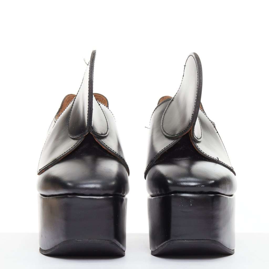 Junya Watanabe Black Leather Lace ups Black Leather Fair condition - Inside View