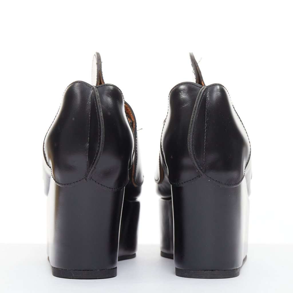 Junya Watanabe Black Leather Lace ups Black Leather Fair condition - Box View