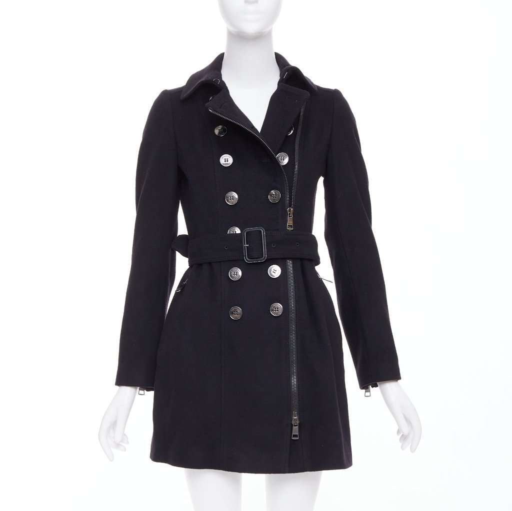 Burberry Black Wool Coat Black Wool Very good condition - Front View
