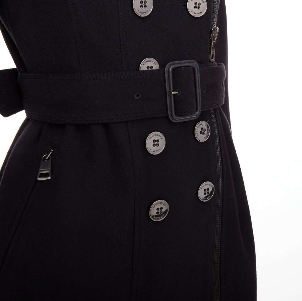 Burberry Black Wool Coat Black Wool Very good condition - Back View